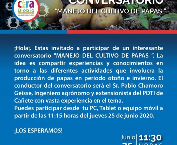 Conversatorio CIRA Biobío: «Manejo del cultivo de papas”